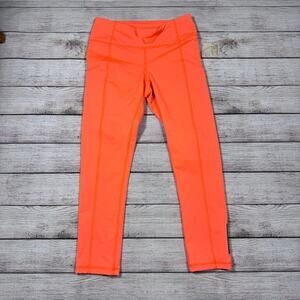 Lucy Orange Leggings Stretchy Activewear Cropped Capris Women's XS